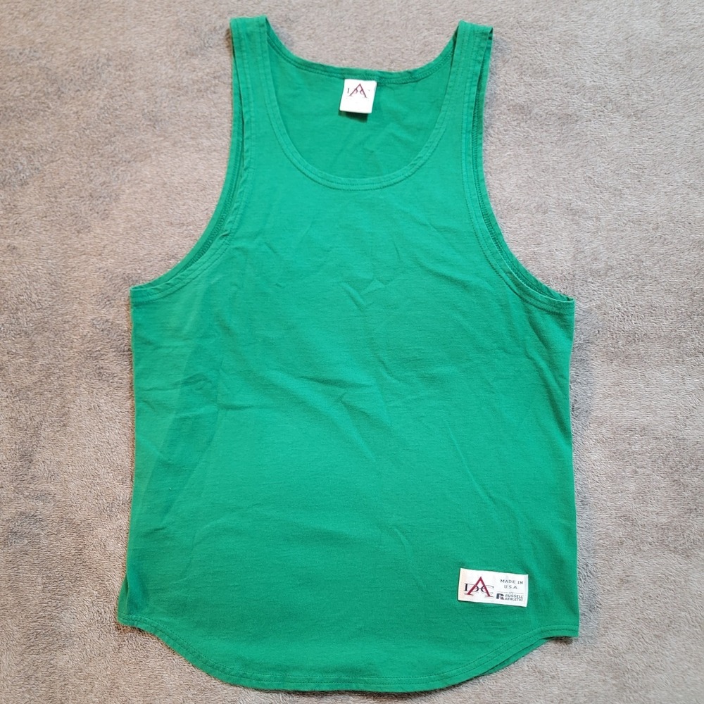 Vintage Russell Athletic ADC Tank Top Green 90s USA Made High Cotton Mens Medium